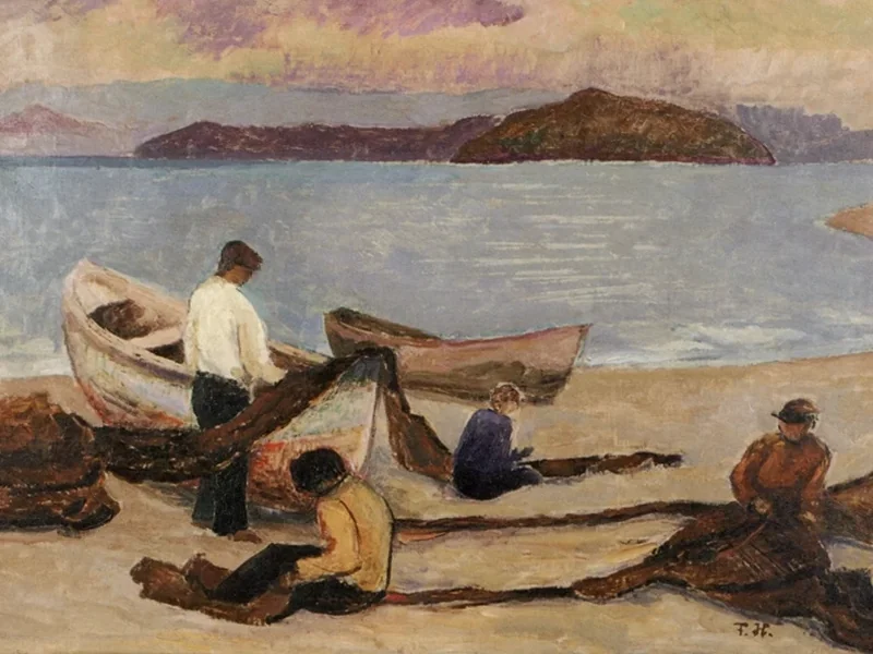 1888-Friedhelm Haniel - Pescatore in riva al mare